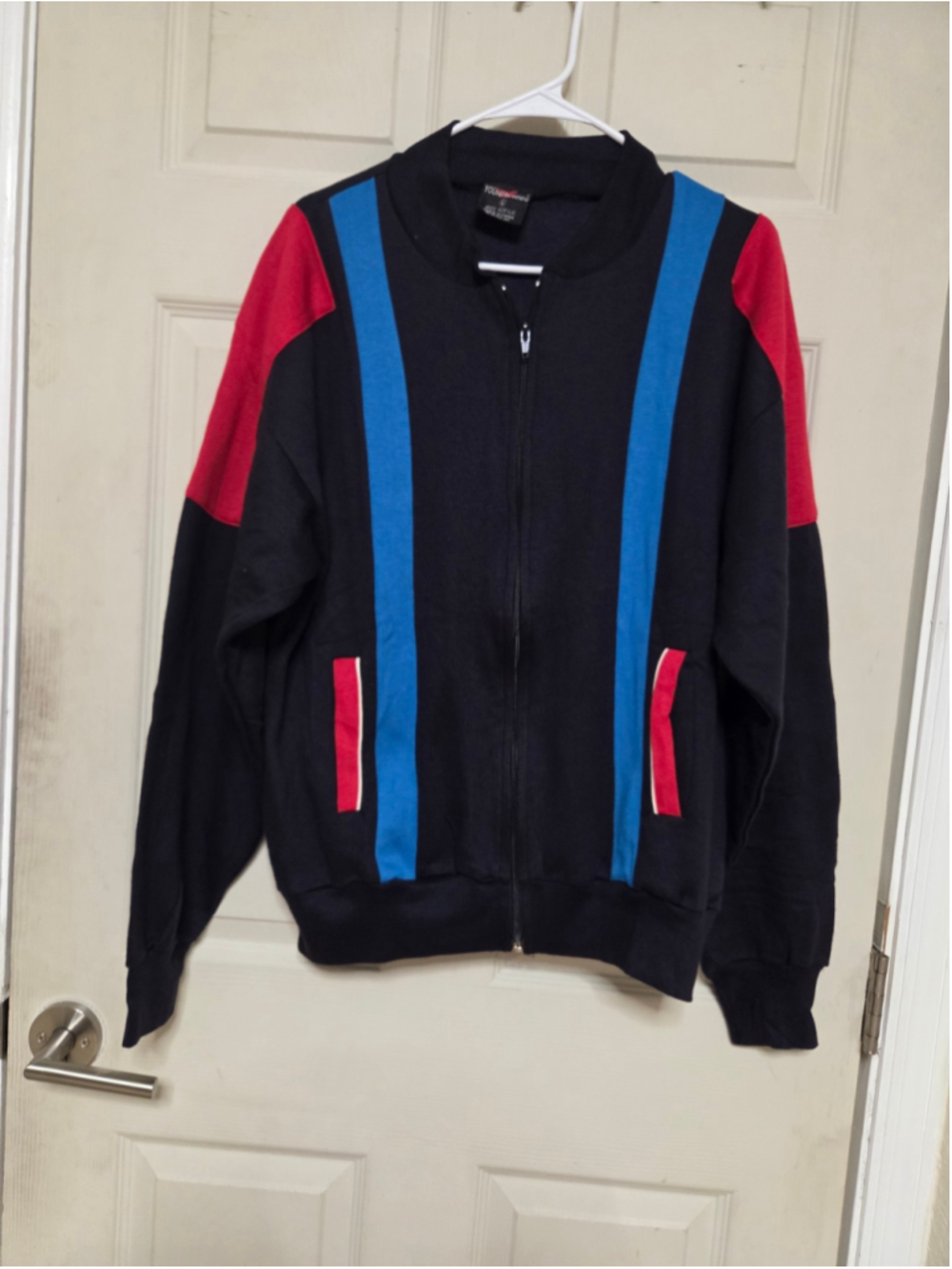 Vintage 80s 90s Youngbloods Black Zip Up Knit Sweater Jacket Men's Size L